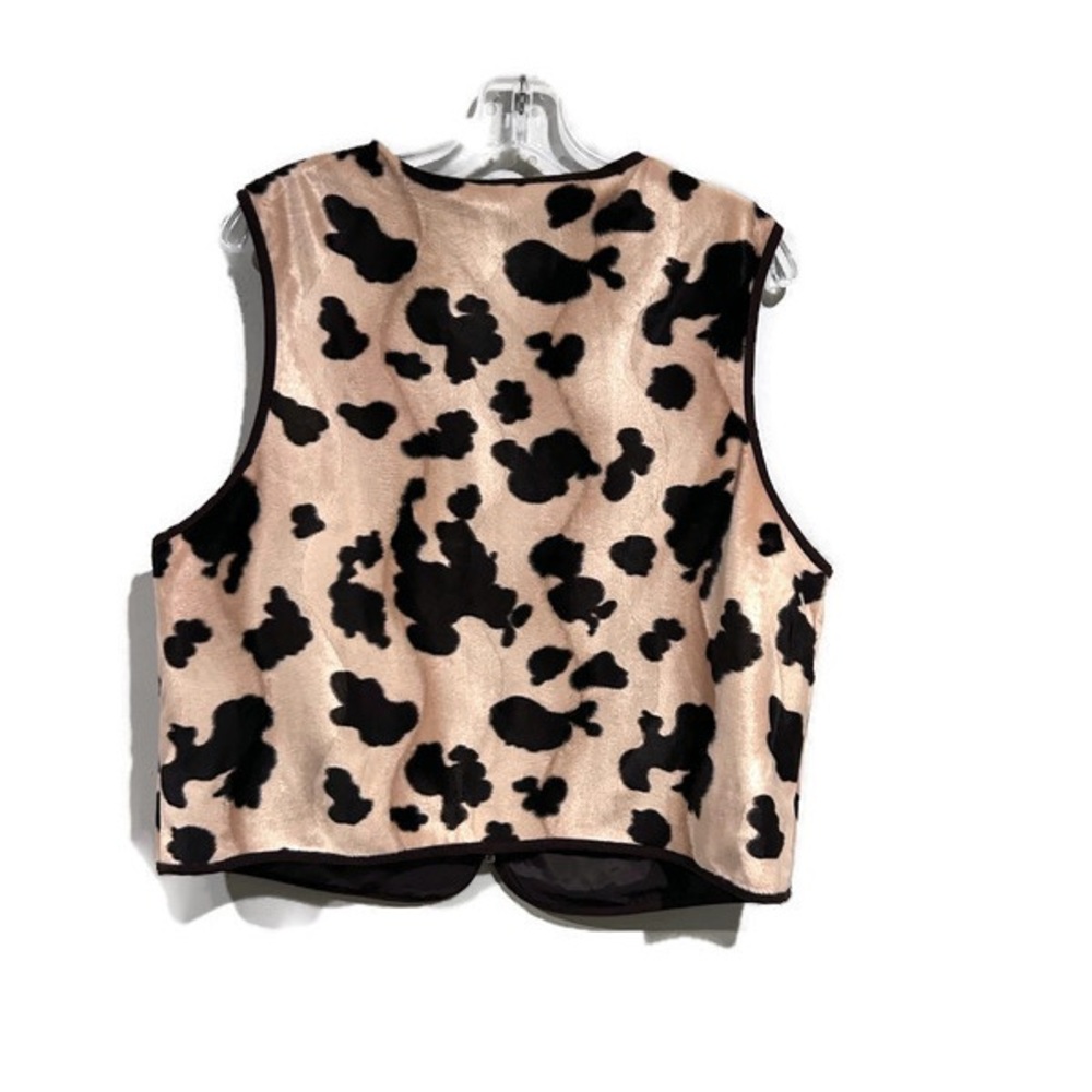 Vintage 90s Festival Western Animal Print Zippered Vest Size Large - Picture 2 of 4